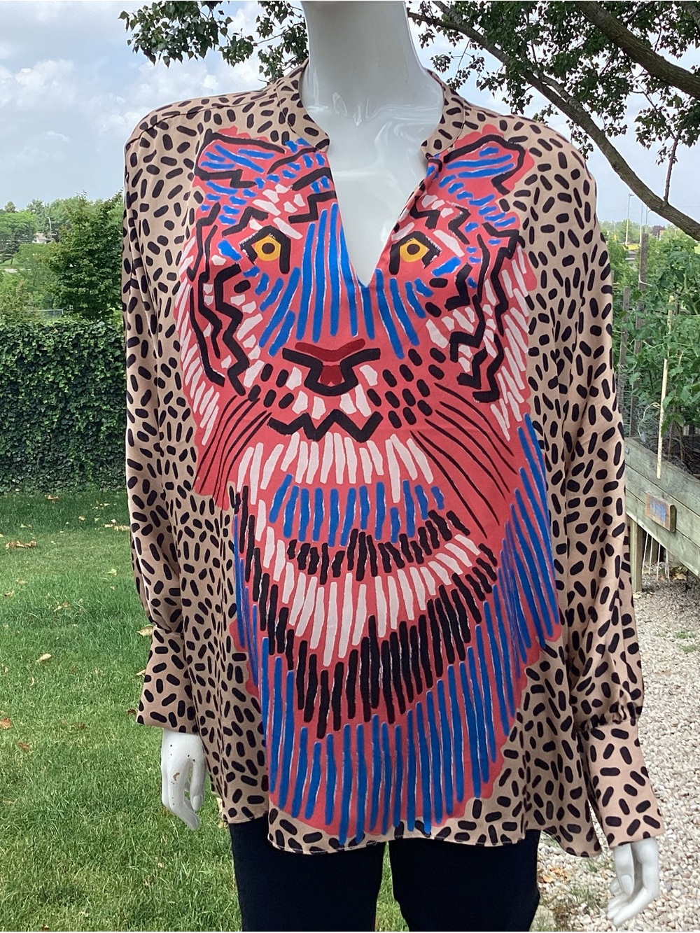 IVI Collection “Big Cat” Tunic Tiger Motif with Animal Print - EU sz. 34 (S/M)